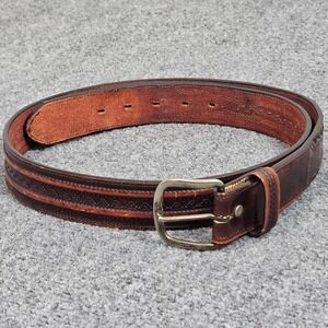 Leegin Leather Western Belt Size 42 Brown Tooled Workwear